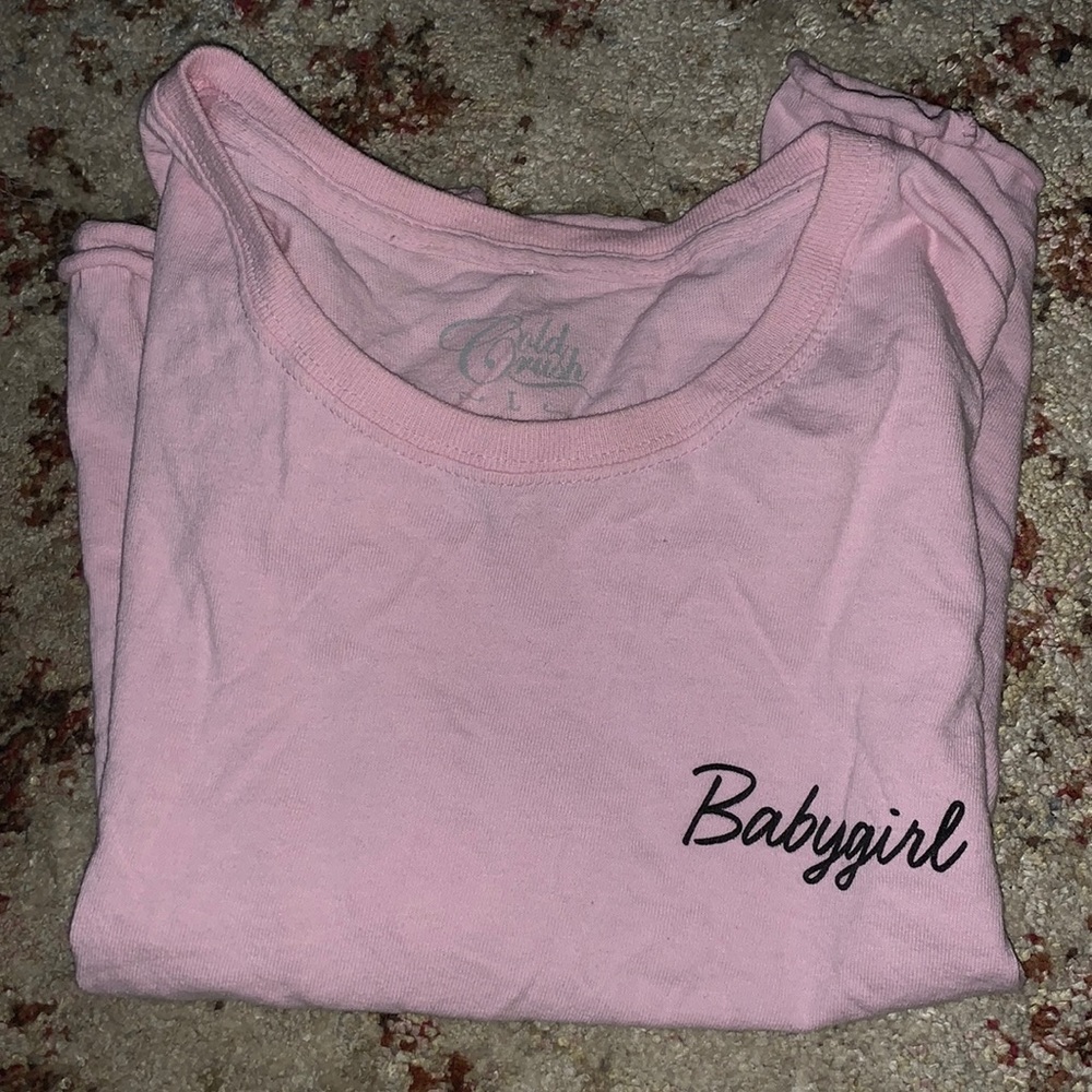Pink “baby girl” crop top